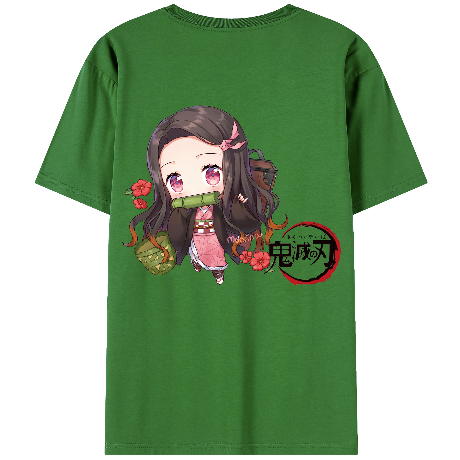 （画像用） 鬼滅の刃（きめつのやいば）竈門 禰󠄀豆子／かまど ねずこ Kamado Nezuko レディース半袖Tシャツ(バックプリント)